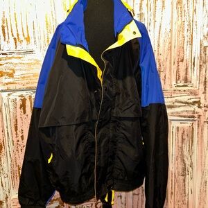 Men's Black and Blue Windbreaker